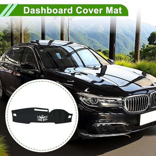 Faux Leather Dashboard Cover for BMW 7 Series 2016-2022 Dashboard Mat Anti-Slip Sun UV Heat Shield Protection Black 1 Pc