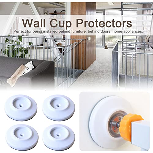 4 Pcs Baby Gate Extension Safety Baby Gate Wall Protector No Drill Wall Protector for Stairs Wall Saver for Baby, Pet, Stair, Door, Wall Surface Safety (Round)