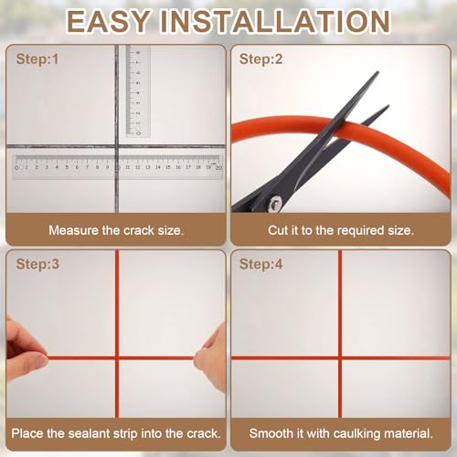 uxcell 6.56 ft Foam Backer Rod, 1.18" x 0.59" D-Shaped Solid Joint Filler, Foam Seal Strip for Caulk Saver, Rope Caulk Cement Crack Filler, Red - size: 6.56 ft x 1.18" x 0.59"