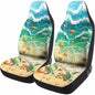 GENANY Hawaiian Car Seat Covers Set of 2, Turtle Breathable Front Seat Covers for Truck Sedan SUV, Beach Themed Car Accessories, Turtle Gift for Women Men - color: Hawaiian Themed