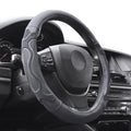 Elantrip Leather Steering Wheel Cover Great Grip with 3D Honeycomb Anti-Slip Design, Universal 14.5-15 Inch Car Wheel Protector Black - color: Black, size: 14 1/2 - 15 inch