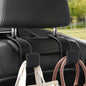Leather Car Purse Hooks with Larger Strap Holder Purse Hook Purse Holder for car car seat Back Hooks Automotive seat Back Organizer headrest Hooks for Bags and Purse (Black, 2pcs)