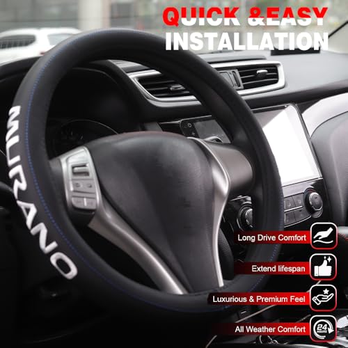 XITER Leather Steering Wheel Cover for Murano 2009-2024,with Murano Logo - color: Murano 2009-2024,With "Murano" LOGO