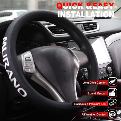 XITER Leather Steering Wheel Cover for Murano 2009-2024,with Murano Logo - color: Murano 2009-2024,With "Murano" LOGO