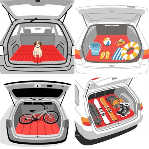 O SHI CAR Car Seat Cover for Dogs SUV Cargo Liner, Waterproof Pet Cargo Cover Dog Seat Mat for Sedans Vans with Bumper Flap Protector, Non-Slip, Large Size Universal Fit, Black