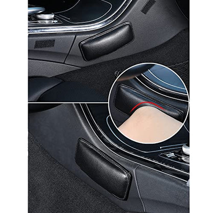 2PCS Car Knee Cushion,Soft Leather Car Door Armrest Pad for Knee Leg Elbow,Universal Car Center Console Cushion Pad Comfort Pillow for Automotive Interior Accessories (Black)