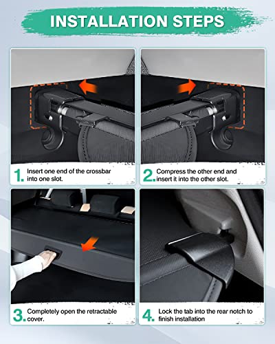 Powerty Retractable Cargo Cover for 2019-2023 Jeep Cherokee(NOT for Grand Cherokee), Canvas Texture Trunk Cover Privacy Screen Rear Security Shade for Cherokee Accessories (with Extented Cover) - size: 2019-2023 | Jeep Cherokee