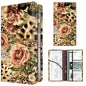 Premium Car Registration and Insurance Card Holder, Cute PU Leather Car Document Holder, Vehicle Glove Box Car Organizer with Magnetic Closure for Driver License, Cards Leopard Roses - color: Cards Leopard Roses