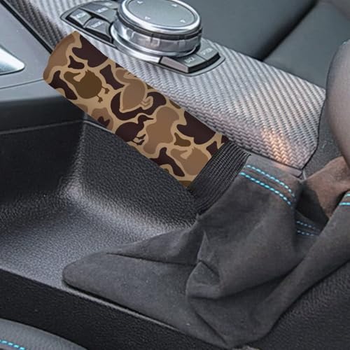 Handbrake and Gear Shift Knob Cover 2 Piece Automobile Hand Brake Cover Car Interior Accessories - color: Duck Camo Print