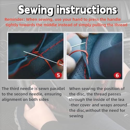 Car Steering Wheel Cover Universal Fit Round Stitch Steering Wheel Wrap Thin PU Leather Steering Wheel Cover Sewn on 15" Car Wheel (Coffee)
