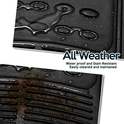 ZONETECH All Weather Rubber Semi Pattern Car Interior Floor Mats – 4-Piece Set Black Heavy Duty Car Interior Floor Mats - size: 4-Piece Trimmable Floor Mats