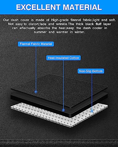 Autorder Dashboard Cover Mat for 2012-2017 Toyota Camry Accessories Dash Cover Flannel Dash Mat Sunshade Glare UV Rays Protector - size: 2012-2017 Toyota Camry