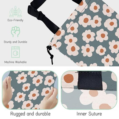Groovy Flowers Car Garbage Bag,Daisy Waterproof Small Car Trash Bag Hanging Back of Seat,Drawstring Hanging Car Trash Bag with Adjustable Buckle for Car Accessories - color: Groovy Flowers