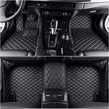 Custom Waterproof Leather Car Floor Mats Fit for Most Car SUV Truck & Sportscar All Weather Protection Vehicles (Black) - color: Black