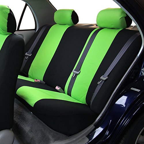 FH Group Flat Cloth Full Set Car Seat Covers Three Row 7 Seater - Universal Fit for Cars, Trucks & SUVs Green - color: Green