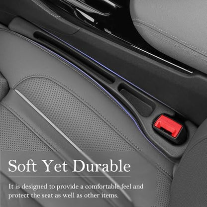 Car Seat Gap Filler 2-Pack, Universal Car Seat Gap Filler Organizer, Seat Gap Plug – Fills Gap Between Seat & Console, Drop-Proof Guard for Phones, Keys & Cards, Fits Cars, SUVs, Trucks, Black - color: black