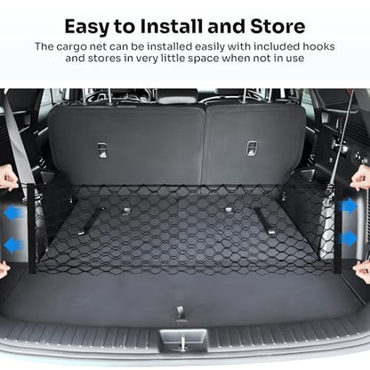Canvcle Trunk Cargo Net for 2021-2025 2026 Kia Sorento Accessories Envelope Style Mesh Trunk Net Organizer and Storage Stretchable Adjustable Elastic Nylon Rear Cargo Netting with Hooks - style: for Kia Sorento