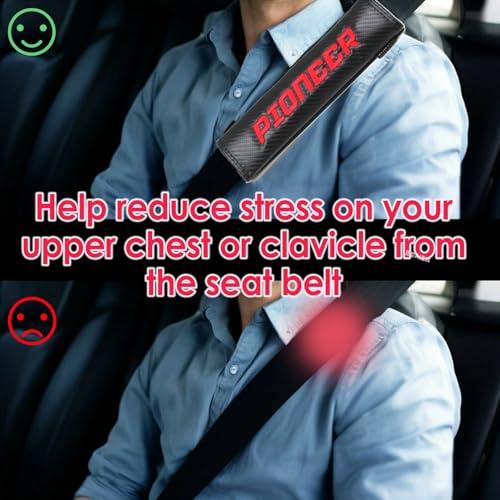 KAELTHAS 2 PCS Car Seat Belt Cover Pad Compatible with Pioneer 520 700 1000 Carbon Fiber Look UTV SSV Seat Belt Cover Strap Pads Cushions Comfortable Driving Interior Accessories