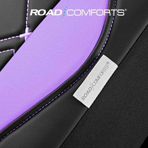 Road Comforts Seat Covers, Premium Leather Car Seat Covers Front Seat for Women Girls,Airbag Compatible, Automotive Seat Covers Universal Fit Most Cars,Vans,Truck,SUV - color: Purple Front