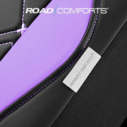 Road Comforts Seat Covers, Premium Leather Car Seat Covers Front Seat for Women Girls,Airbag Compatible, Automotive Seat Covers Universal Fit Most Cars,Vans,Truck,SUV - color: Purple Front