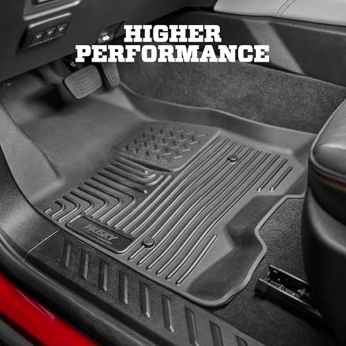 Husky Liners Weatherbeater Floor Mats | Fits 2018-2024 Ford Expedition | 2nd Row, 1-pc Black - 14341 - size: 2nd Row