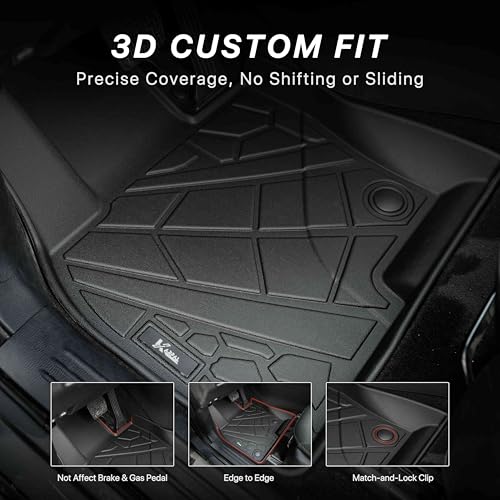 KARPAL Floor Mats for 2017-2025 Mazda CX-5, All Weather TPE Custom Fit Floor Liners Car Mats Accessories, 1st & 2nd Row & Cargo Liner - style: 2017-2025 | For Mazda CX5 | 1st & 2nd Row & Cargo