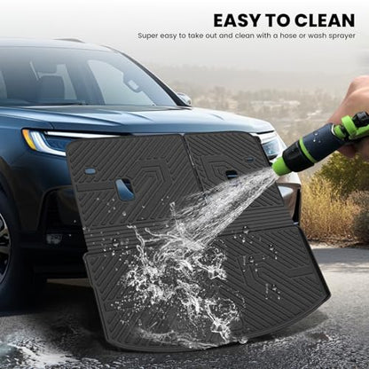 LASFIT Cargo Mat with Backrest Mat for Mazda CX-90 / CX 90 PHEV 2024 2025 2026 (Only Fit 3rd Row 60/40 Split-Bench Seats) TPE Custom Fit All Weather Trunk Liner Waterproof Cargo Tray Accessories - size: CX90 | 2024-2026 | Cargo Liner & Backrest Mat