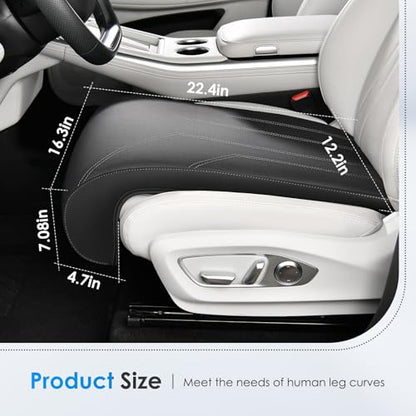 Car Seat Extender Leather Car Seat Extender Leg Support Cushion for Driver Seats Office Chair Car Seat Cushion Legs Rest Pads-Dark Black - color: Red Black