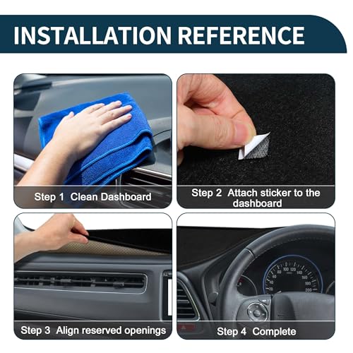 Dash Cover for Chevrolet Cruze 2016-2021 Non-Slip Dashboard Cover Mat Black 1Pcs Sun Protection Sunshield Heat Shield UV Protect