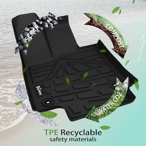 KARPAL Floor Mats Fit for Toyota RAV4 2019-2025 (Include Hybrid), Custom Fit All Weather TPE Floor Liners, 1st & 2nd Row Mat, RAV4 Accessories - style: 2019-2025 | For Toyota RAV4 | 1st & 2nd Row