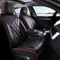 Coverado Car Seat Covers, Front Covers for Cars, Car Seat Cover Front Seats, Automotive Seat Cover, Waterproof, Leather Car Seat Cushion, Universal Interior Seat Protectors for Most Cars Black-Redline