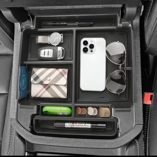 for Center Console Organizer Tray ABS Materials Compatible with 2021-2026 Tahoe/Suburban (Premier/High Country) & Yukon (Denali/Denali Ultimate) — Only fit Power Sliding Center Console - color: Tahoe/Suburban/Yukon 21-26 Tray (F Power Sliding)
