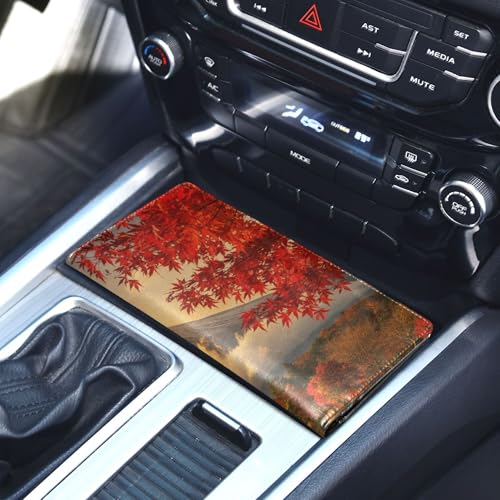 linqin Car Registration and Insurance Card Holder, Fuji Moutain Glove Box Organizer Card Document Wallet - color: Fuji Moutain
