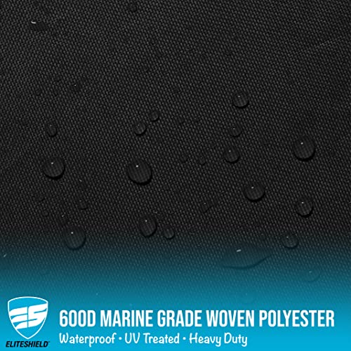 Heavy Duty T-Top Boat Cover, Fits 24ft to 26ft Long Center Console Boat with T-Top Hard-Top, Waterproof Fade Resistant T Top Boat Storage Cover (Black, Size 4: 24'-26' Long, Beam 112" W) - color: Black, size: Size 4: 24'-26' Long, Beam 112" W