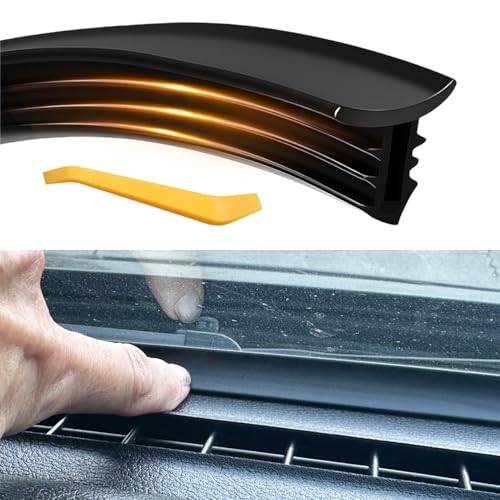 1PCS Car Dashboard Seal Strip, Automotive Door Weather Stripping, Black 2m Rubber Seal Protector Guard Strip, Universal Accessory Car Windshield Trim Seal Strip Fit for Trucks, Boats, RVs