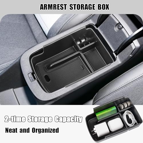 Center Console Organizer Compatible with 2024 2025 2026 Chevy Trax Armrest Storage Box and Center Console Middle Storage Tray Insert Secondary Interior Accessories