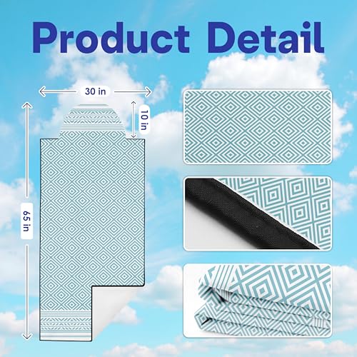 2 Pack Car Seat Towel Covers, Sweat Protector for Front Seats, Premium Thickened Microfiber with Boho Geometric, Breathable & Quick Dry, Slip-on Headrest Pocket for Gym, Beach, Running (Light Blue) - color: Light blue