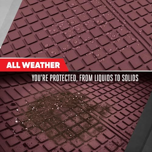 Motor Trend FlexTough Rear Cargo Mat – Heavy-Duty Trimmable Car Trunk Mat for Back of SUV, Universal Rear Cargo Liner for SUV, Flexible Trunk Liner, Automotive Floor Mats & Cargo Liners (Burgundy) - color: Burgundy