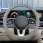 Elastic Stretch Steering Wheel Cover, Anti-Slip 15 inch Microfiber Odorless Breathable Ice Silk Car Steering Wheel Protector, Easy Carry, Warm in Winter & Cool in Summer (Grey) - color: Grey
