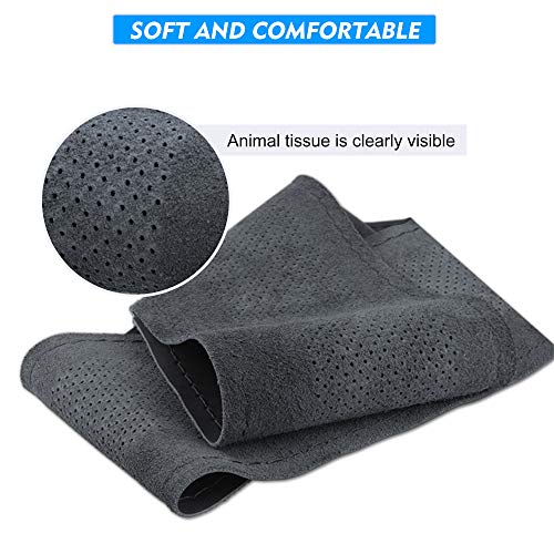 Leather Steering Wheel Cover, Breathable Non-Slip Design, Soft and Comfortable Feeling, Universal 15 Inch Auto Car Steering Wheel Stitch on Wrap（Size M, Gray）