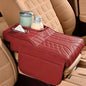 Upgraded Car Center Console Cover,PU Leather Car Armrest Cover Cushion Contains High Elasticity Sponge with Cup Holder,2 Storage Bags Tissue Box (Red-B) - color: Red-B