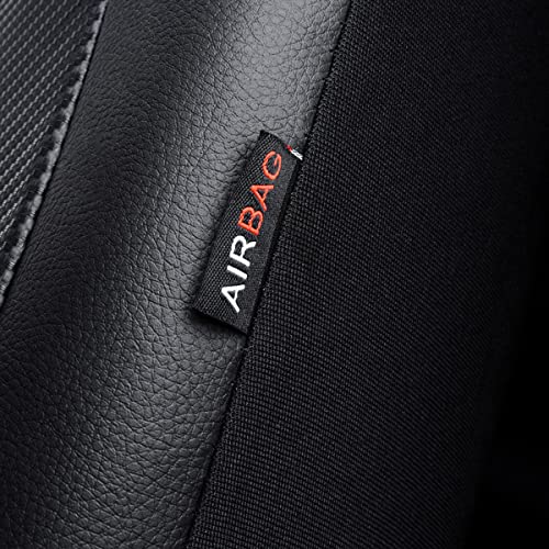 Flying Banner car seat Covers Protects Water Proof Faux Leather Carbon Fiber Fronts Solid Black (Solid Black, Front Pair) - color: Solid Black, size: Front Pair -- 2PCS