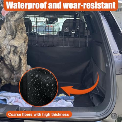 SUV Cargo Liner for Dogs, Heavy Duty Waterproof Oxford Cloth Pet Trunk Protector Mat, Non-Slip Washable Dog Cargo Cover, Universal Vehicle Pet Travel Accessories for Cars/Trucks(Black) - size: Black