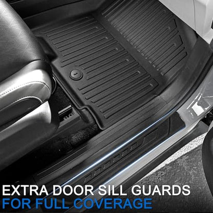 Floor Mats Set for 2022-2025 2026 Kia Carnival 8 Seats(Gas Only), All Weather TPE Backrest Mat Trunk Lower Well Mat Cargo Liner Door Sill Guards Accessories