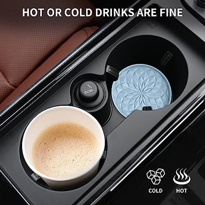 Car Coasters for Cup Holders [4 Pack] - 2.75In Silicone Auto Mug Mats - Universal Non-Slip Recessed Car Interior AccessoriesEther - color: 4 Pack-ether