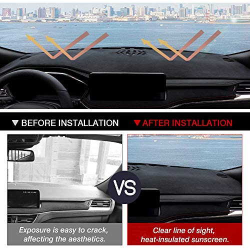 Autorder Dashboard Cover Mat for Ford Escape 2020-2025 2026 Accessories Dash Cover Suede Dash Mat Sunshade Glare UV Rays Protector - size: 2020-2026 Ford Escape