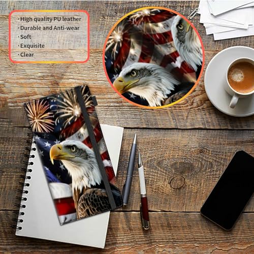 Car Registration and Insurance Holder,Leather Vehicle Glove Box Organizer Wallet for Document,Perfect for any Car,Truck,Motorcycle,Driver License,Trailer or Boat,Men & Women,American Flag-289 Eagle