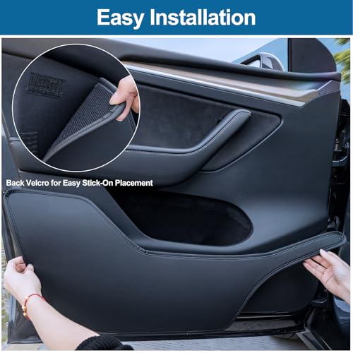 Model Y Juniper Door Anti Kick Pads Pearl Sticker Side Door Protective Cover Leather Pad Edge Guard Side Mat Waterproof Dust Resistant Model Y Juniper Interior Accessories 2025 2026 4 PCS