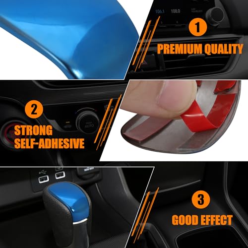 TOMALL Stainless Steel Car Gear Shift Knob Cover Trim Compatible with Honda Civic 11th 2022 2023 Shifter Panel Trim Gear Lever Cover for Car Interior Center Console Accessories (Blue) - color: Stainless Gear-Blue