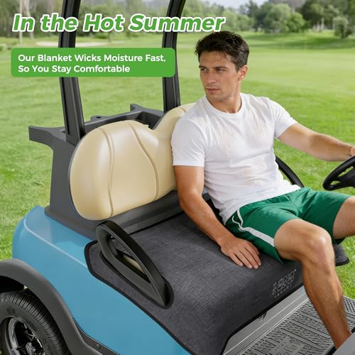 10L0L Universal Golf Cart Seat Covers/Seat Blanket for EZGO TXT/RXV & Club Car DS/Precedent, Breathable Seat Towel/Seat Cushions with Non-Slip Backing, All-Season Comfort (Not for Yamaha) - color: Linen Stripes